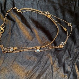 Fashion jewelry three strand gold necklace